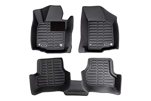 Origen Alfombra Específica 3D Para VW Golf 6 (2010-2014), Fabricadas en Pvc, Bordes Altos, Ajuste Perfecto, Negro, Pack de 3 Piezas