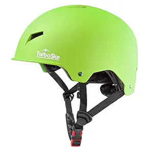 TurboSke Skateboard Helmet Skate Helmet, CPSC ASTM Dual Certified Bicycle BMX Scooter Helmet for Kids Youth Adults Men and Women (S, Green)