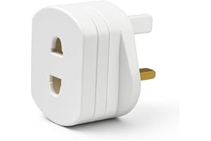 DAPTER 1 Pack White Plug Adapter | 1A Fused Shaver Plug Adaptor UK | 2 Pin to 3 Pin Adapter Plug UK | Electric Toothbrush Adapter UK | Portable Bathroom Shaver Adapter Plug Easy to Use