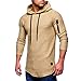 Produktbild URSING Herren Sweatshirt Pullover Sweater Kapuzenpullover Hoodie Männer Weich Baumwolle Einfarbig Sweatshirt mit Kapuze Reißverschluss Streetwear Sport Kapuzenpulli Langarmshirt (Khaki,3XL)