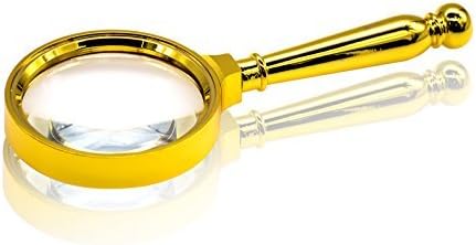 JLERU Hand held Classic Magnifier Glass 80 mm 10X Magnification Magnifying Lens