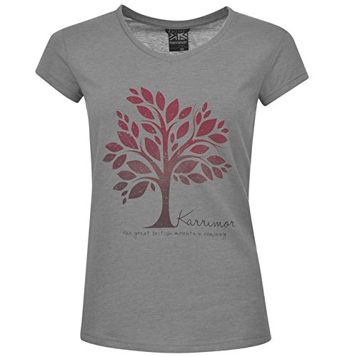 Karrimor Womens Organic T Shirt Ladies Short Sleeved Tee Top Flat Lock Seams Glacier Marl 10 (S)