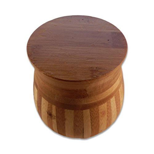 Design Bambus Mörser Holz mit Stößel Echtholz Mörser holzmörser knoblauchpresse gewürzmühle - 5