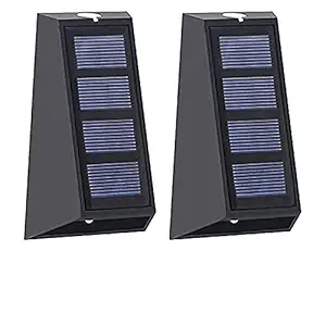 ELEPHANTBOAT 2Pcs Solar Wall Lights IP65 Waterproof Automatic Lights Solar Sensor Lights Up and Down Light Wall Light for Garden Fence Yard Driveway Front Door and Pathway(Colorful Light)