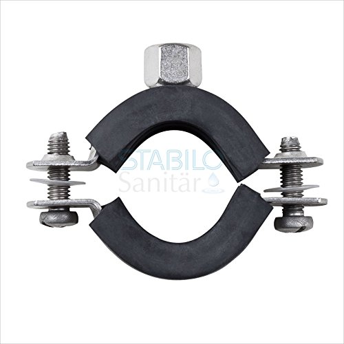Stabilo-Sanitaer Edelstahlrohrschelle 48-52mm 1 1/ 2 Zoll Edelstahl Rohrschelle Rohrhalter Rohrbefestigung Rohrhalterung Schraubrohrschelle