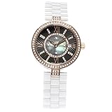Stella Maris Damen Armbanduhr - Analog Quarz - Premium Keramik Armband - Perlmutt Zifferblatt - Diamanten und Swarovski Elemente - STM15SM3