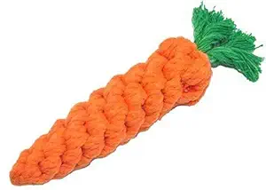 KOKIWOOWOO Carrot Shape Cotton Chew Toy for Dog