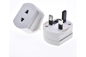 ASIDE Shaver Adaptor Plug UK Charger Adapter Toothbrush Socket 2 Pin to 3 Pin Electric Converter for Razor Plugs Bathroom Two to Three Prong Charging Tooth Brush Plugs Adapters