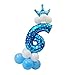 Produktbild MagiDeal Folienballon Zahlenballon Latexballon Blau Riesenzahl Luftballon Baby Dusche Party Kindergeburtstag Deko - Nummer 6