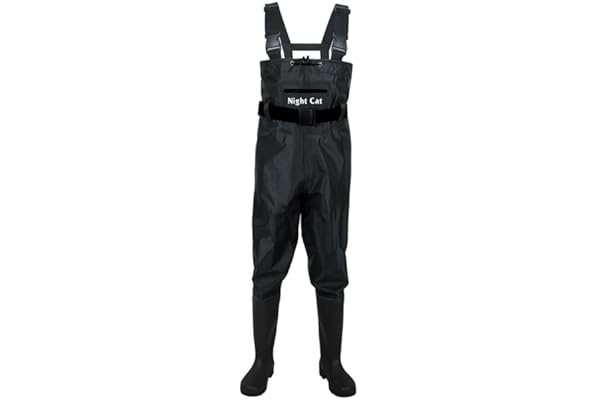Night Cat Pêche Waders Cuissardes pour Hommes Femmes Chasse Waders Poitrine avec Bottes imperméable Respirant Crosswater pêche, 1 Taille Plus Grande est Bettler
