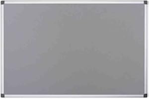 Bi-Office Tableau d'Affichage en Feutre Gris Maya, Cadre en Aluminium, 60x45 cm