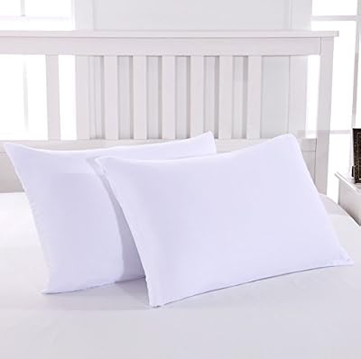 Mohap Lot de 2- Taies D'oreiller Blanc 50x70cm Avec une Fermeture Eclair en Microfibre