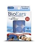 BioEars Soft Silicone Earplugs with ACTIVALOE 6 pair, Blue. Premium silicone. Protection from Water and Noise