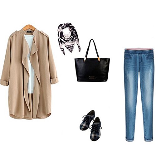 MLG168 2015 Autumn And Winter The New Fashion Long sleeve Lapel Coat (S, BEIGE)