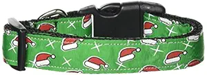 Mirage Pet Products Santa Hat Nylon Ribbon Collar for Dogs, Medium