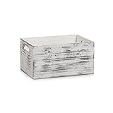 Maße: ca. 30 x 20 x 15 cm Zeller Aufbewahrungs-Kiste Rustic weiß, Holz, 30x20x15 cm