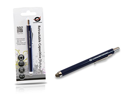 Conceptronic CSTYLUSRER - Lápiz capacitivo para Smartphone y tablet retractable, Rojo