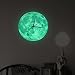 Produktbild Winkey Luminous Moonlight Wanduhr 3D Armbanduhr Moon Glow in the Dark Uhr Dekoration, grün, 30cm in diameter