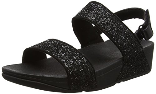 Fitflop Glitterball Sandal - Sandalias con tacón Mujer, Negro (Black Glitter), 39