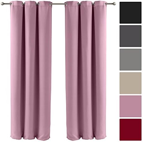 Decolicious - 1 Pair of blackout eylet curtains - Pink - 55x71'' (140x180 cm)