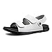 Produktbild MXNET PU-Leder Strand Hausschuhe, Verstellbare Backless Open-Toe Casual Rutschfeste Sommer Strand Sandalen Liebhaber Schuhe für Unisex,Sandalen fur Herren (Farbe : White, Size : 37 EU)
