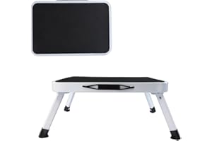 QIMU Einzeltritt Trittstufe klappbar aus Stahl, rutschfeste Oberfläche, Klapphocker bis 150 kg Belastbar