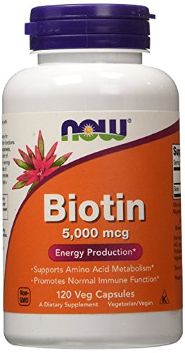 Preisvergleich Produktbild NOW Biotin 5000 mcg 120 Kapseln Vitamin B8
