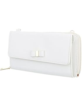 iTal-dEsiGn Damen-Tasche Kleine Clutch Abendtasche Schultertasche Kunstleder Weiß TA-XD144
