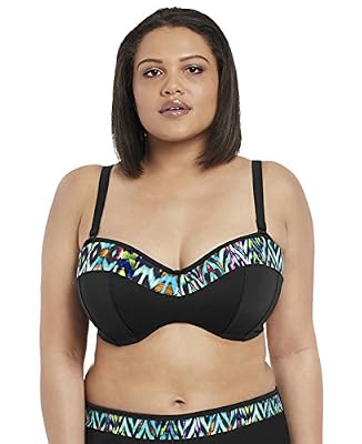 Elomi Bain - Haut de maillot de bain plongeant à armatures Elomi TRIBAL INSTINCT black - 110 FF