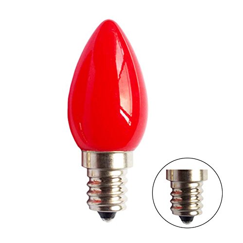 ZAK168 2Pcs Fireglow Candle 240V 0.5W E14/E12 LED Red Candle Light Bulb- Saving Energy Candle Light Bulb(E12,E12)