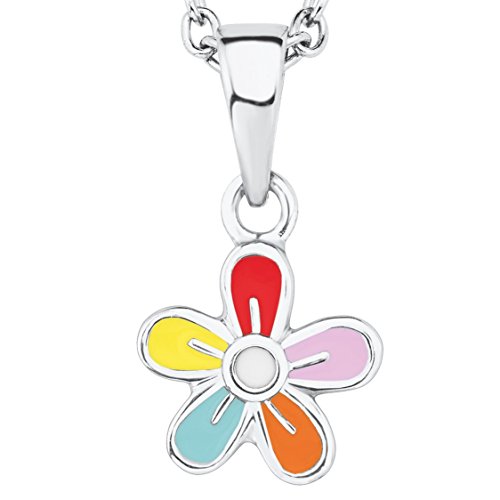 Prinzessin-Lillifee-Kinder-Kette-Mdchen-mit-Anhnger-Blume-925-Silber-rhodiniert-Emaille-bunt