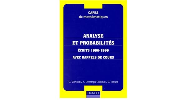 Amazonfr Mathematiques Capes Analyse Et Probabilites - 