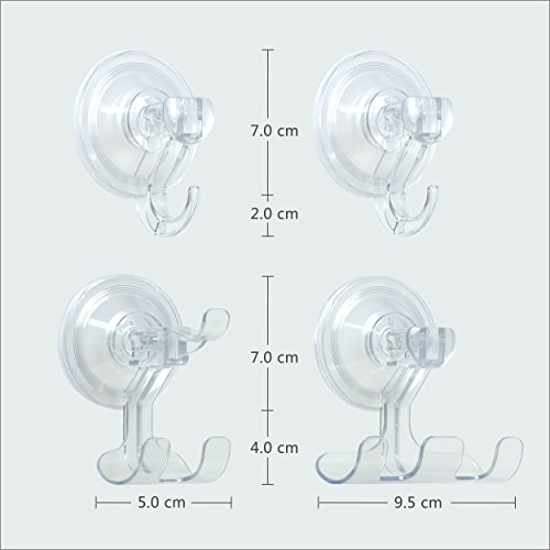 GlobaLink® große Wandhaken Befestigen ohne Bohren [4 Pack] Supertragfähigkeite Wasserdichte Haken Handtuchhaken Handtuchhalter - 4