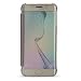 Produktbild iMusi Klapphülle für Samsung Galaxy S6 Edge Plus, Spiegel Smart Clear Transparente Ansicht Fenster Flip Protector Stoßstange - Silber
