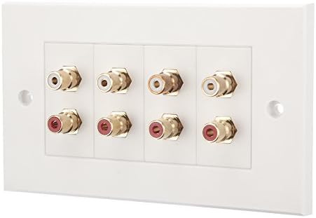 RCA Phono (2x) Modular Faceplate / Wall Outlet (4 x RCA Phono (2x) Port)