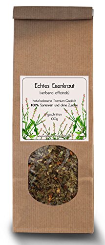 Premium Verbene - Echtes Eisenkraut 100g - 100% sortenreines Premium-Produkt, naturbelassen und ohne Zusätze. (Ysop, Verbena officinalis, Verbene, Verbena)