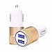Price comparison product image Ph1074 Wiko Jerry Car Cigarette Lighter Charger USB Gold Dual Ports Ultra Fast USB X2 Car Charger 12/24 V