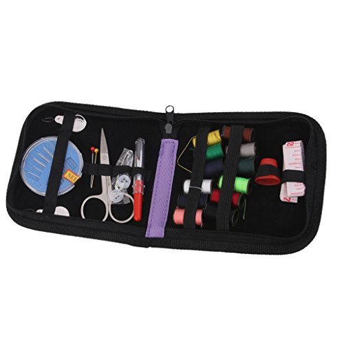 25pcs Reise-Nähset Nadeln Fadenschere Mit Lila Reißverschluss-Tasche Gesetzt