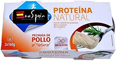 Natural salt-free canned chicken breast. Pack 2X160 gr. Fitness food. Ready to consume.