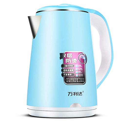 Sczl Eau Bouillante Rapide Bouilloire lectrique - 1,8 Litre Capacit Double Couche Anti-Brlure 304 en Acier Inoxydable 2200W,002