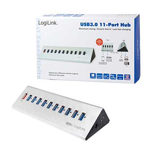 LogiLink USB 3.0 Hub 10-Port + 1x Schnell-Ladeport - 7