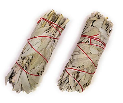 Salvia Blanca de California de 14 cm y 120 g Aprox. (2 Varillas). Limpia y restablece el Equilibrio energético. Protección y purificación Espiritual.