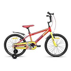 VECTOR 91 Justice League 20T Single Speed Kids Cycles (Red & Yellow, Ideal for: 6 to 8 Years, Brake: V Brakes, With 5 Years Warranty on Frame )