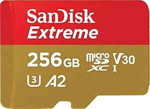 SanDisk Extreme microSD Card for Mobile Gaming, 4K Video, 160MB/s R/90MB/s 256GB, SDSQXA1-256G-GN6GN