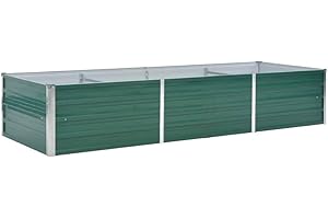 vidaXL Letto Rialzato Giardino in Acciaio Zincato 240x80x45 cm Verde Fioriera