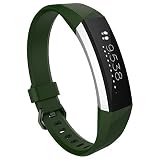 Knowin Große Ersatz-Armband-Silikonschlaufe für Fitbit Alta HR Watch Gummi uhrenarmband Leder 20mm braun mm 22mm 14mm schwarz 24mm lang