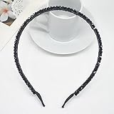 JUSTFOX – Luxus Strass Haarreif Hochzeit Blumen schwarz -