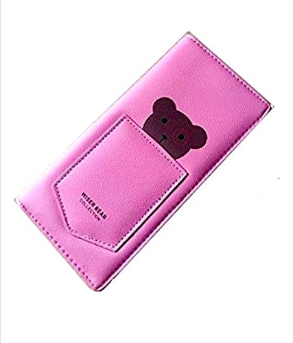 HOMIES INTERNATIONAL Modern Style Cute Wiser Bear Collection Leather Clutch Wallet Handbag Purse Case Cover Bag for Ladies and Girls- SEAGREEN
