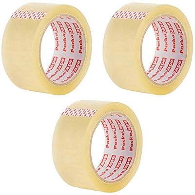 Packatape 3 rouleaux 48 mm x 66 m ruban adhésif d'emballage pour colis et boîtes