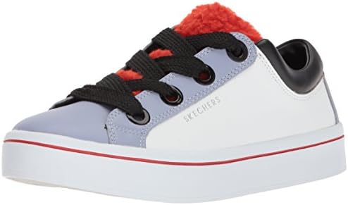Skecher Street Women's Hi-Lite-Faux Fur Sneaker, White/Black/Purple, 7 B(M) US